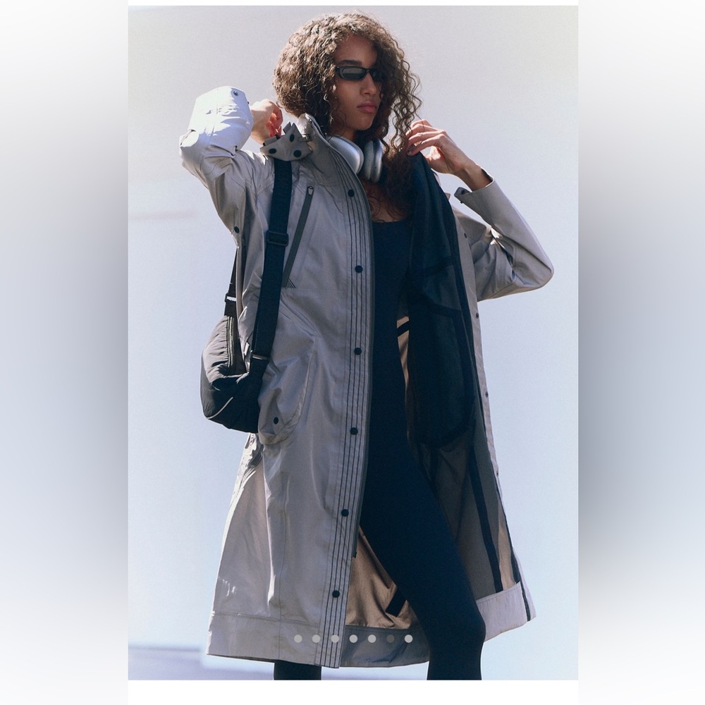 Free People Rain And Shine Trench Coat Women’s Size XL Goal Post Gray NWT